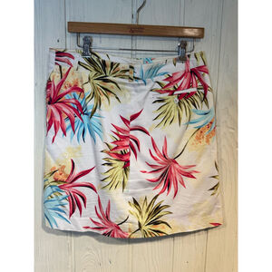 Sport Haley Skort Size 12 White Multi-color Floral